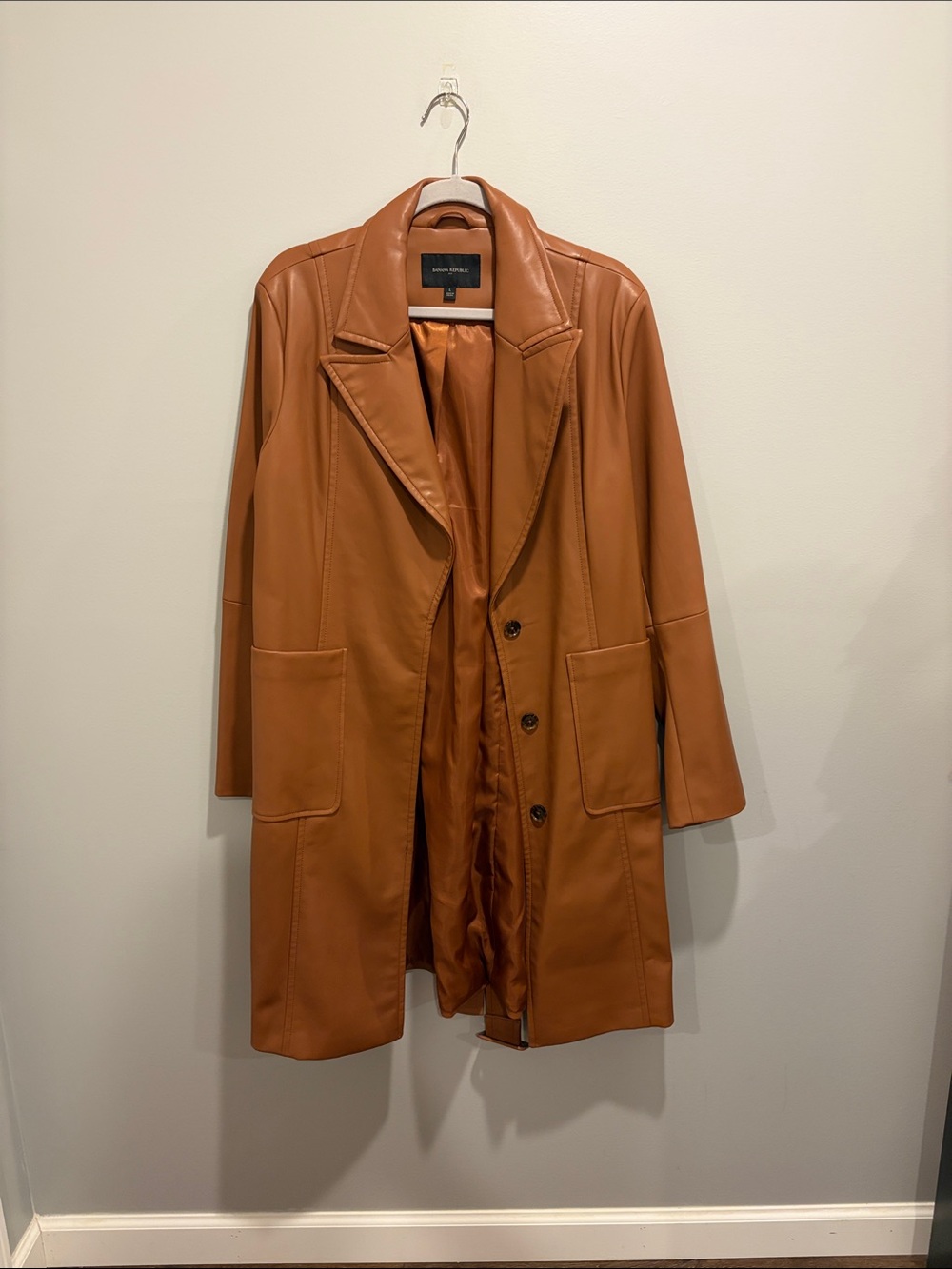 Vegan Leather Trench Coat